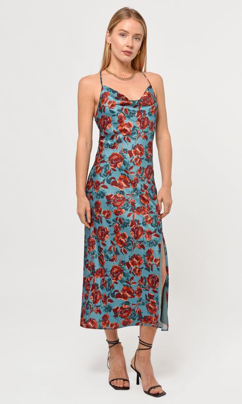 VALENCIA ECO SATIN SLIP DRESS